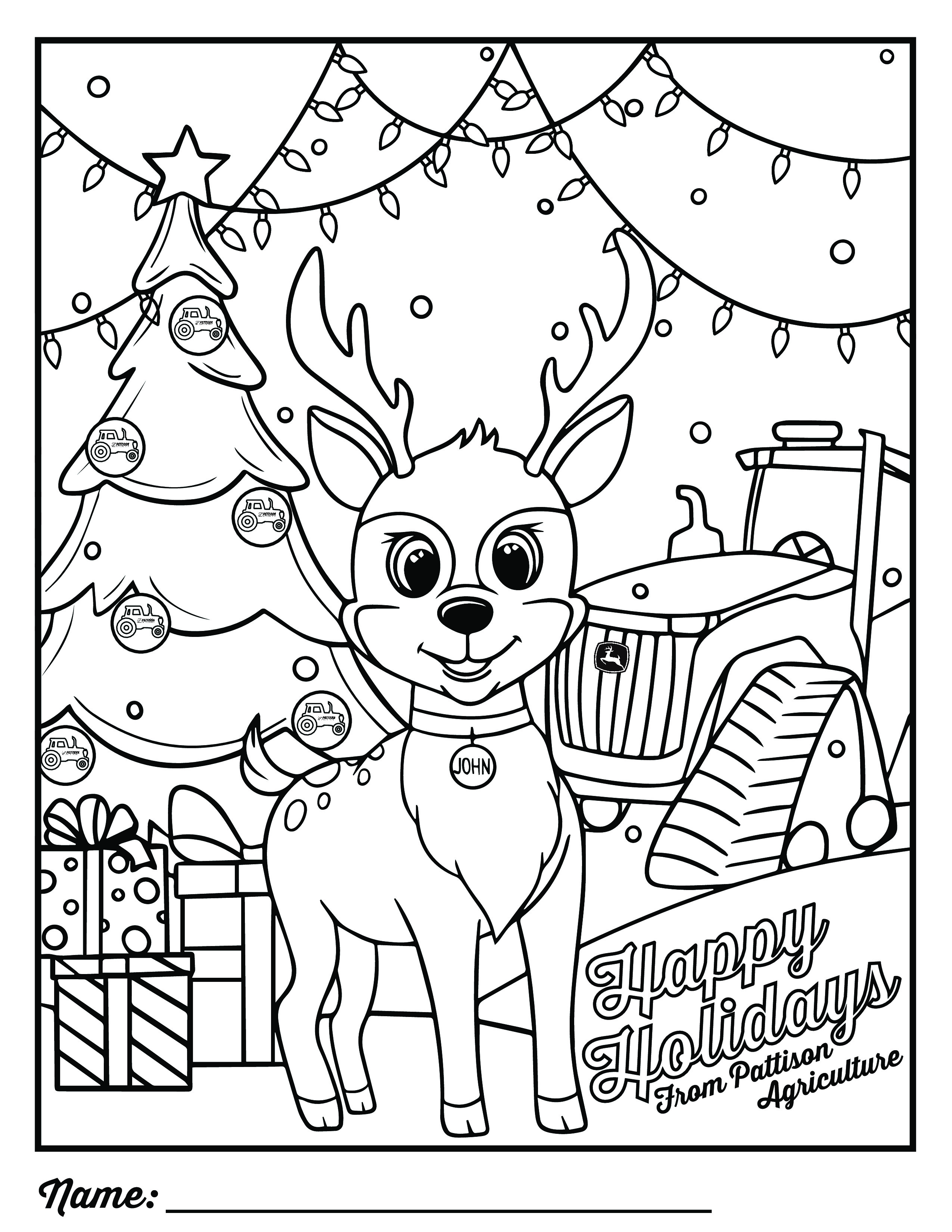 John the Deer Colouring Page